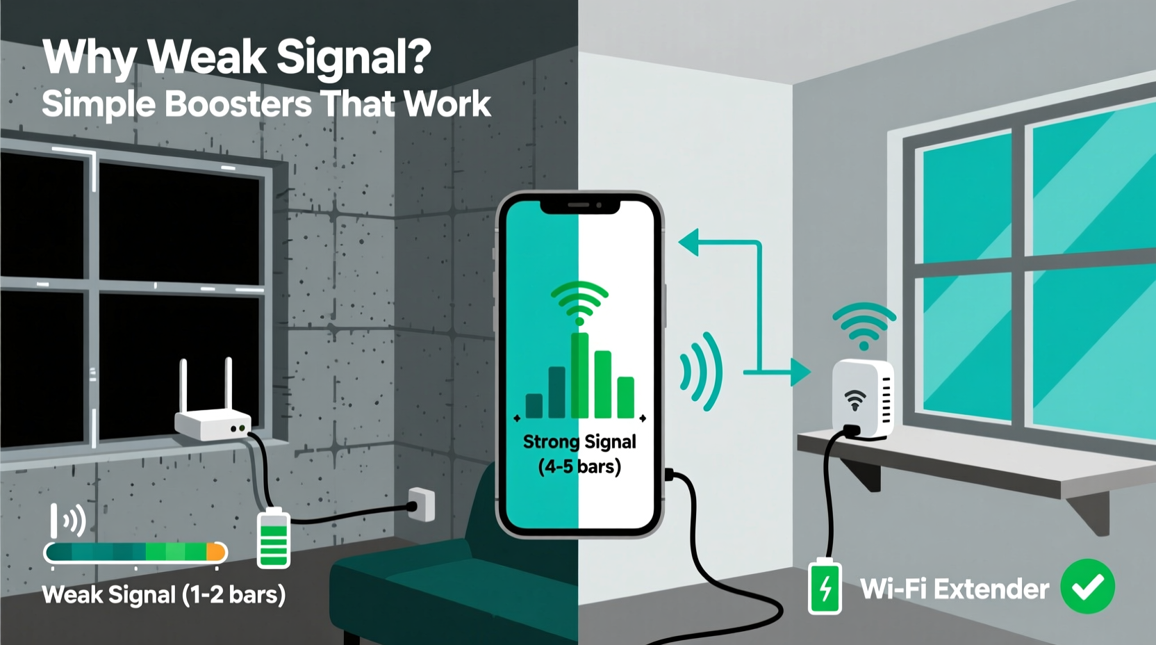 why is my phone signal weak in certain rooms simple boosters that work