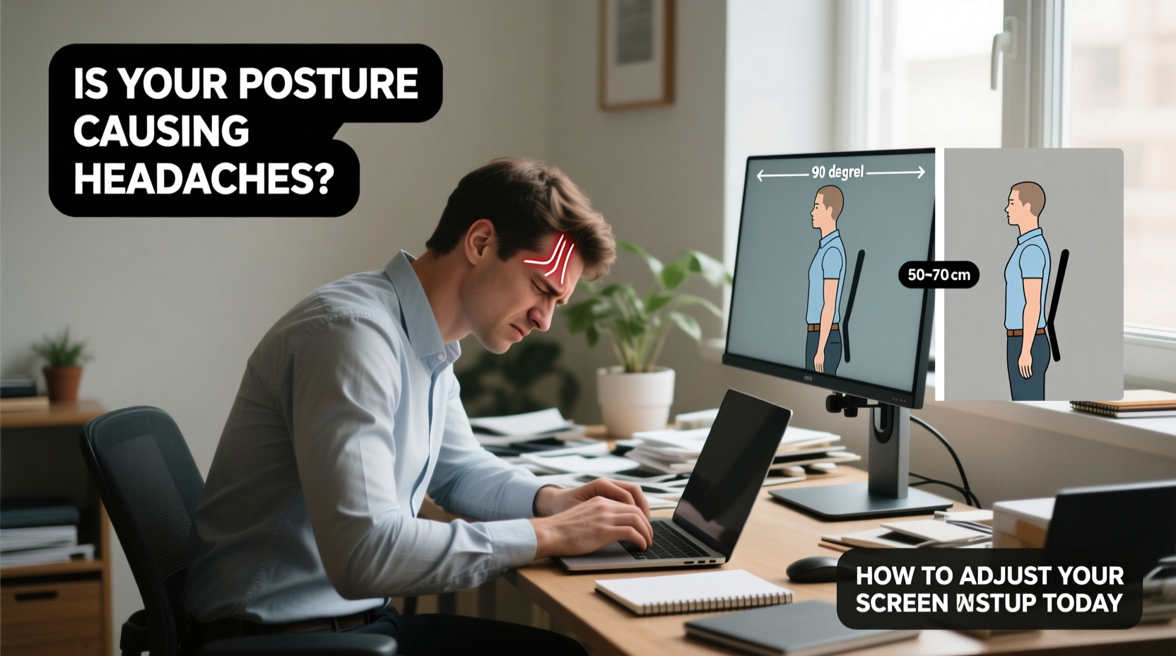 is your posture causing headaches how to adjust your screen setup today