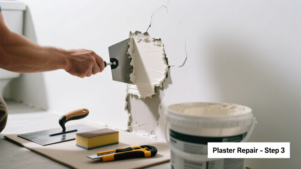 Fixing Plaster Bulging in Bathroom Walls