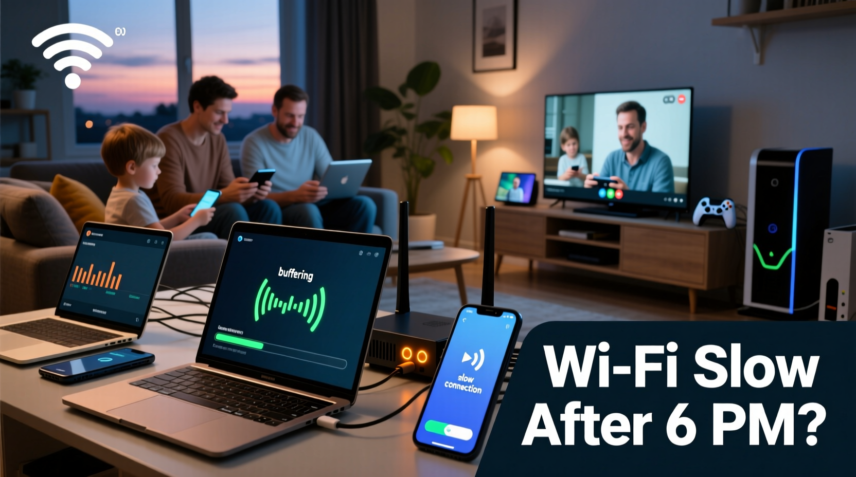 why is my wifi slow only during evenings