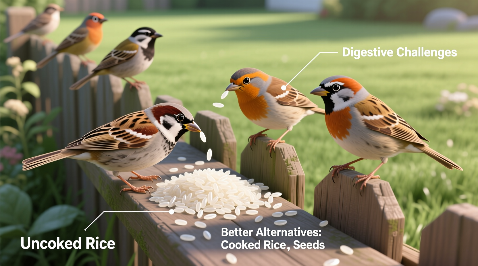will birds eat uncooked rice