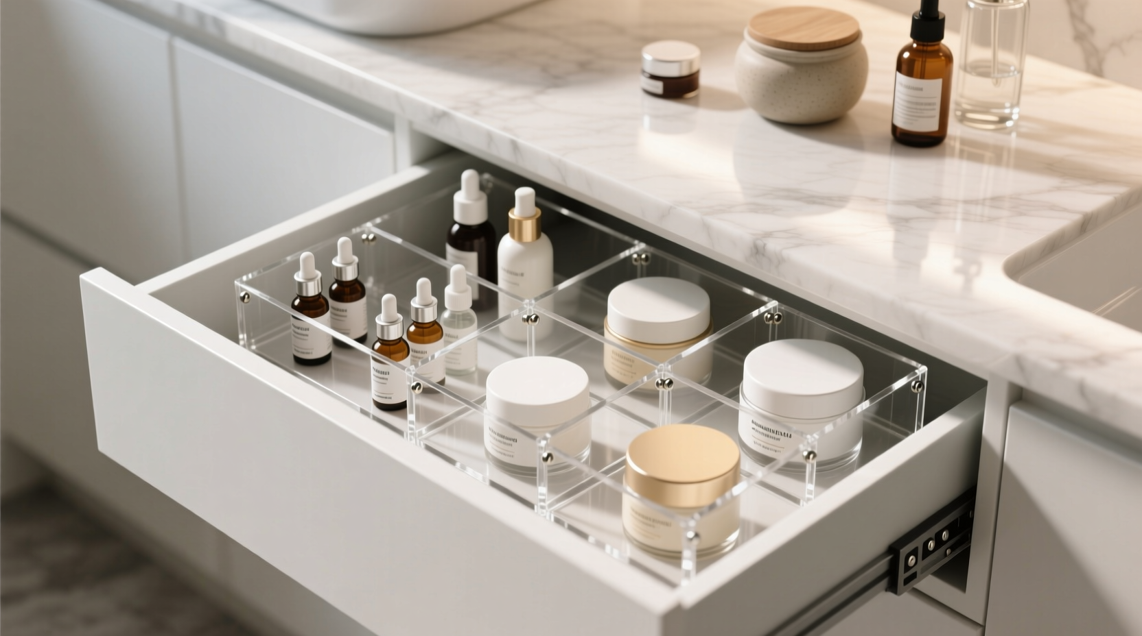 closet organization tips acrylic vs foam for skincare