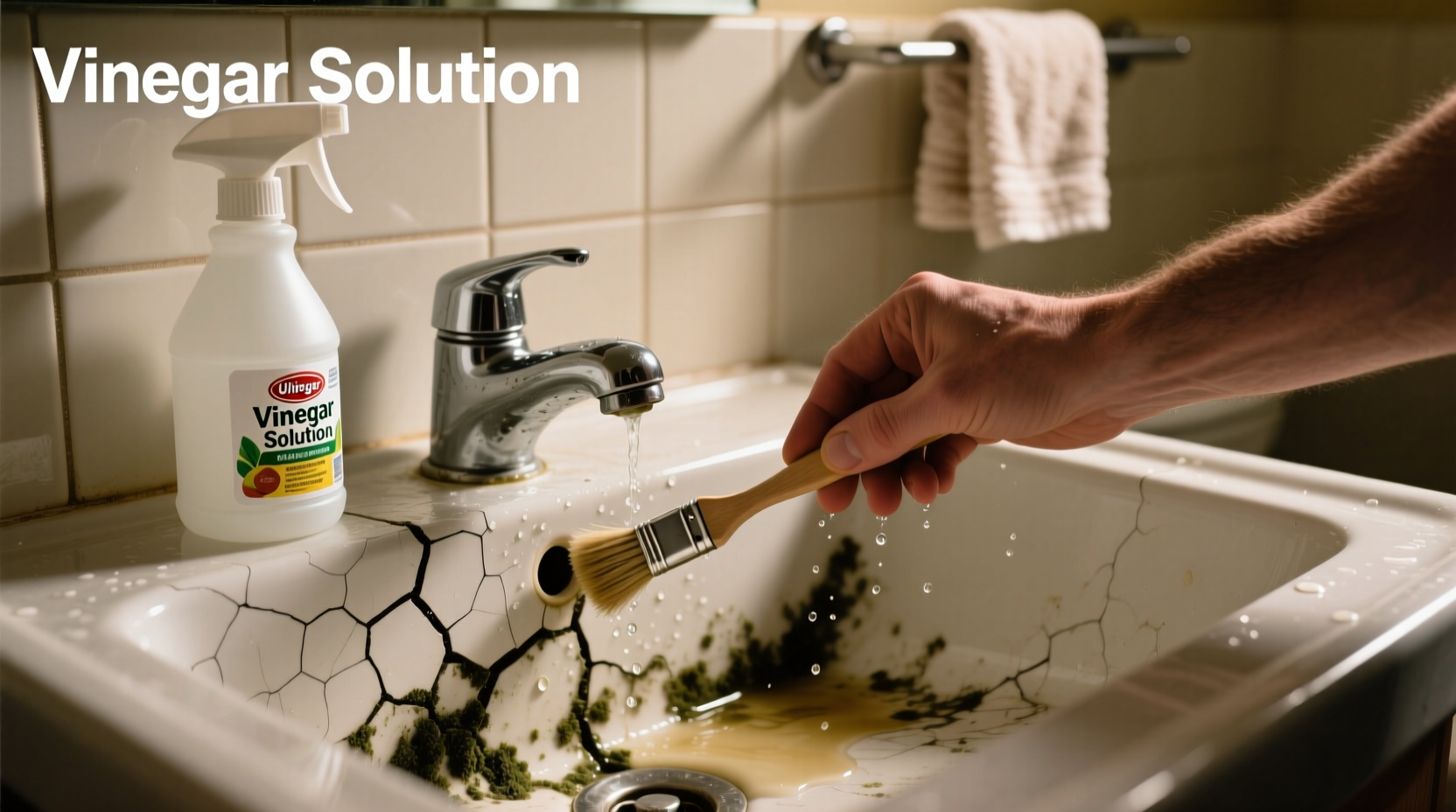 how to use vinegar to clean moldy grout