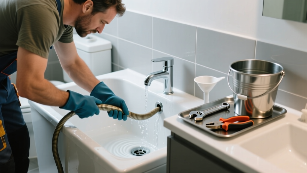 Fixing a Laundry Tub Clog in the Bathroom