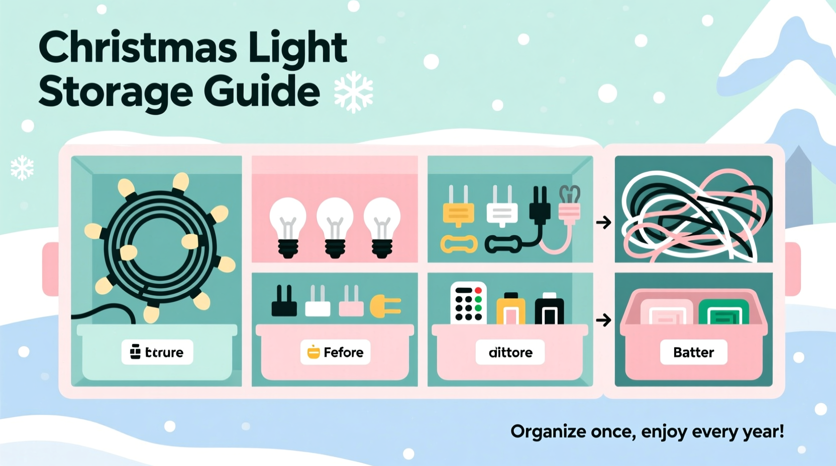 how to organize christmas light storage for faster setup next year