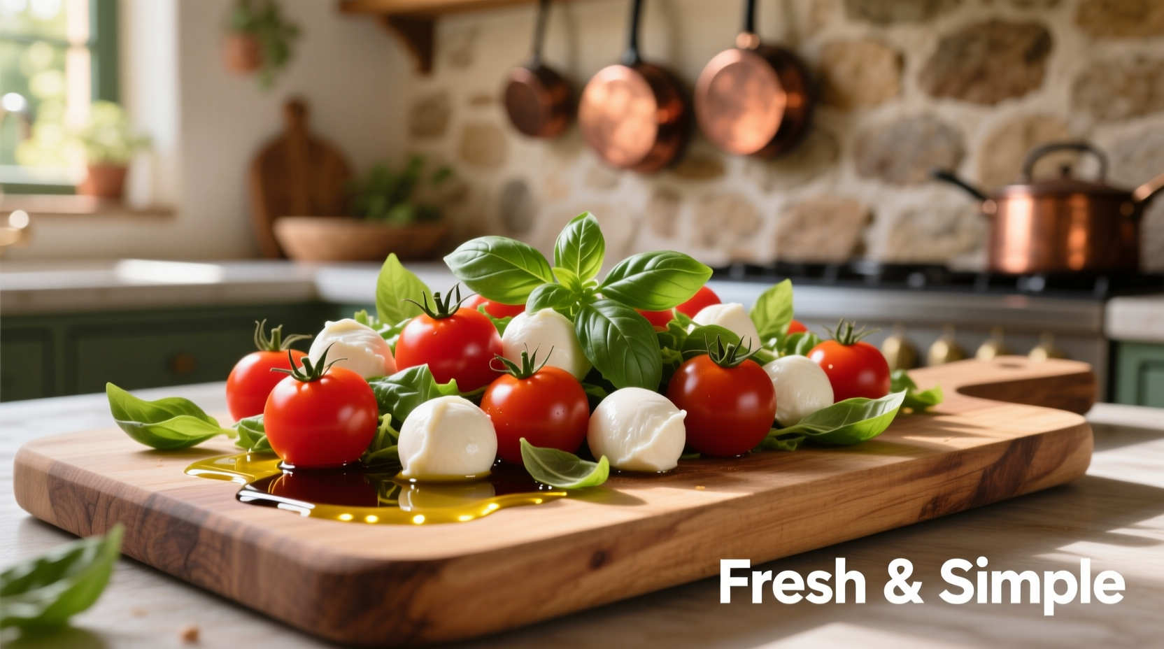 Cherry tomato mozzarella salad with fresh basil