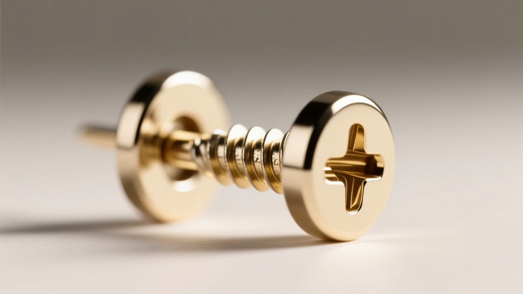 Close-up of a threaded screw-back earring mechanism on a 20-gauge white gold post, highlighting precision threading details