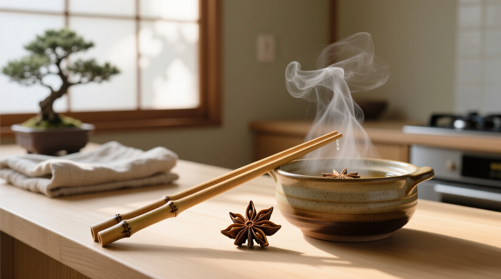 eco friendly cleaning sanitize bamboo chopsticks with star anise steam