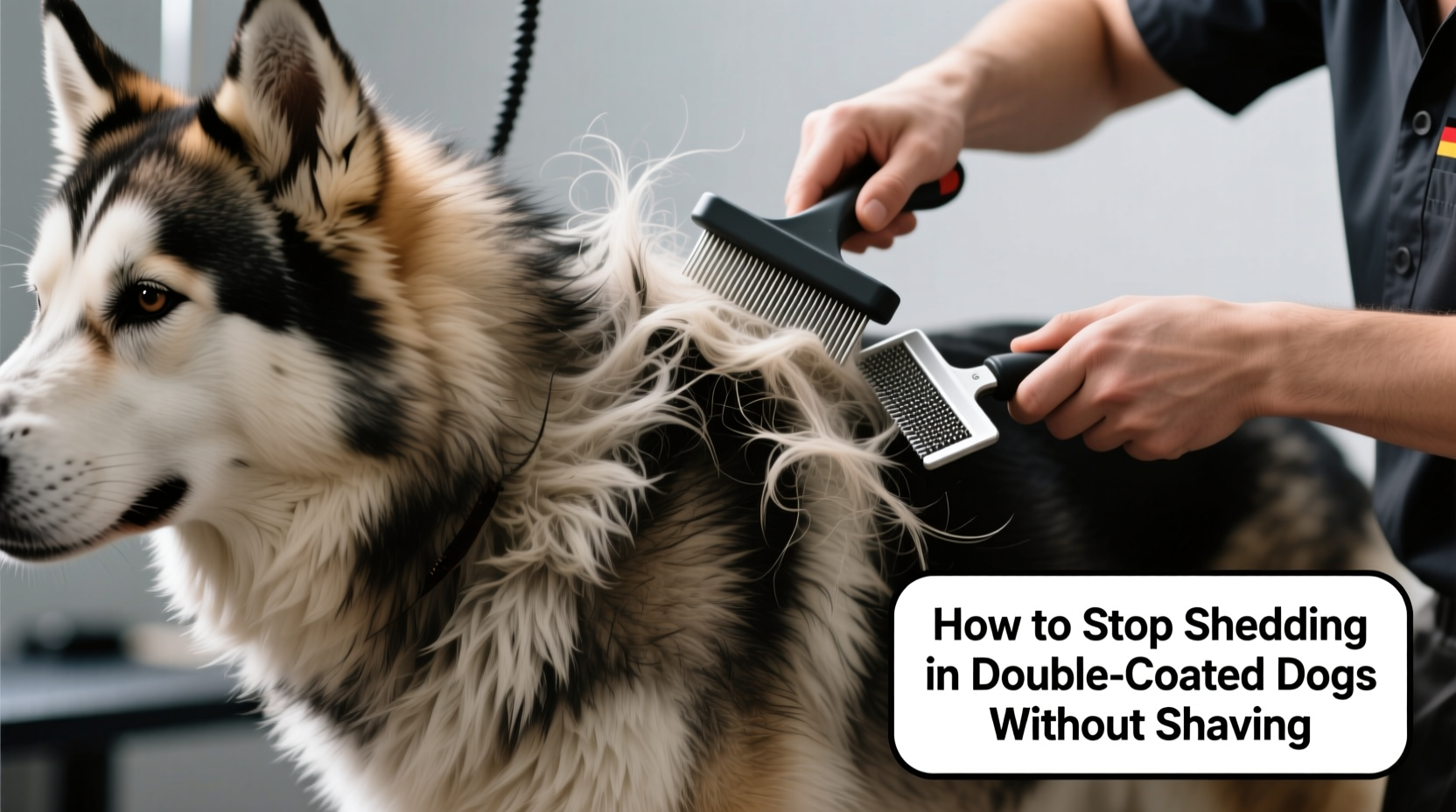 how to stop shedding in double coated dogs without shaving their fur