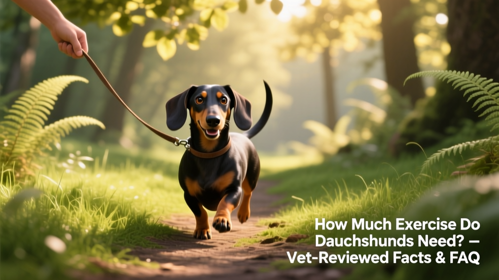 A healthy, active dachshund walking confidently on a grassy trail with leash