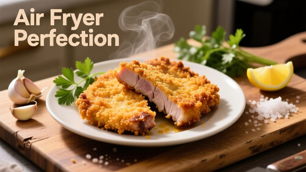 Crispy Breaded Thin Pork Chops in Air Fryer