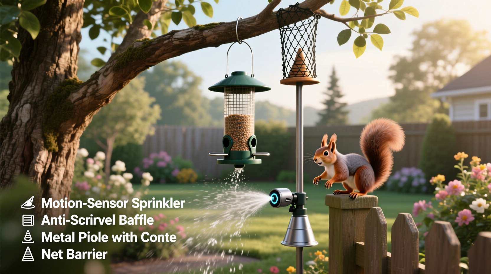 how to deter squirrels from bird feeders without harming them