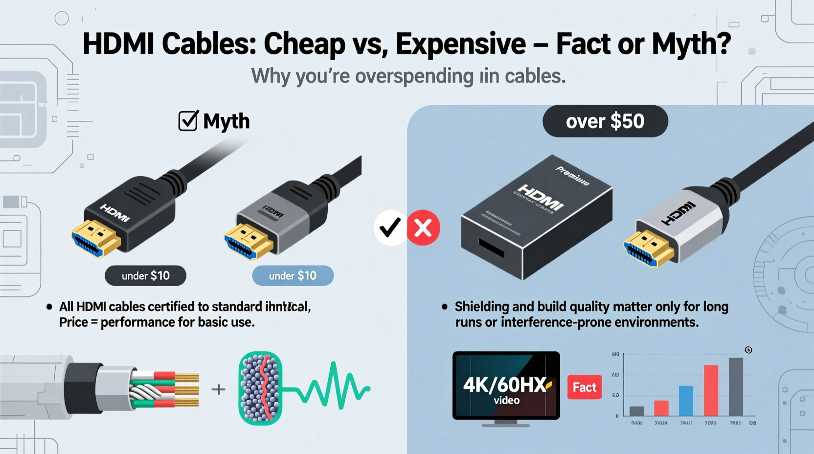 are cheap hdmi cables worse than expensive ones or is it myth