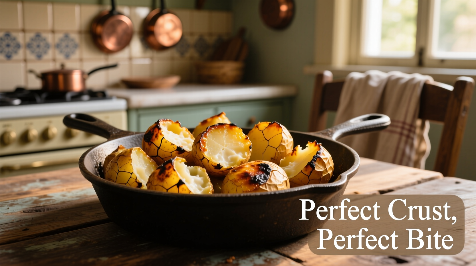 Golden roast potatoes with crispy edges