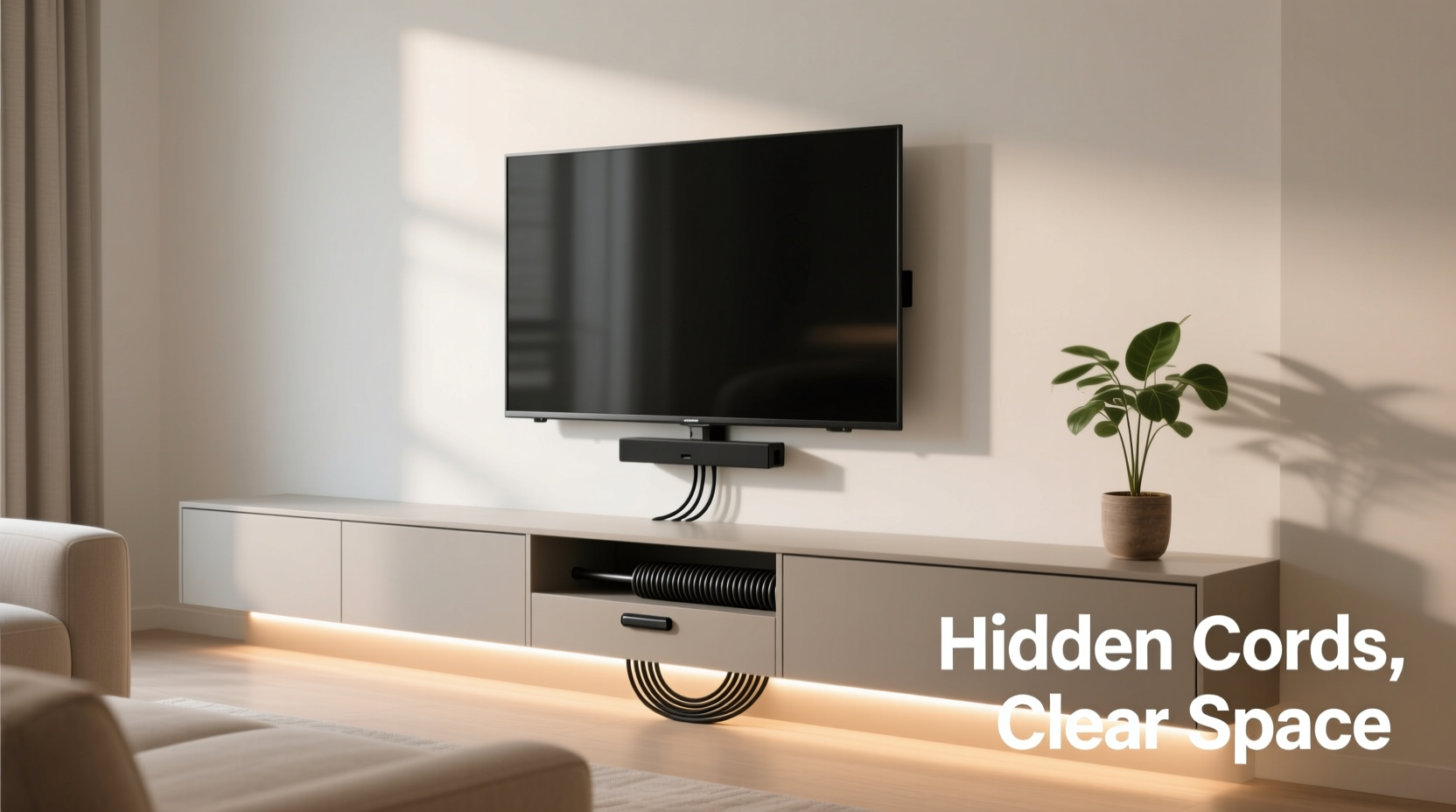 best ways to hide cords behind a tv stand for a clutter free living room