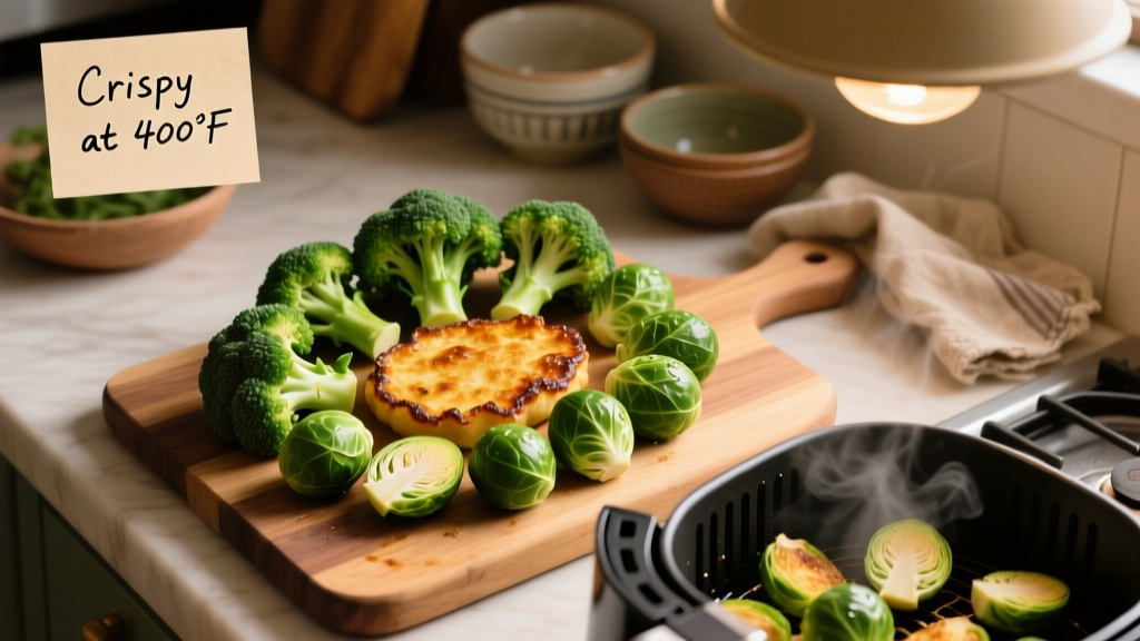 Crispy Air Fryer Broccoli & Brussels Sprouts