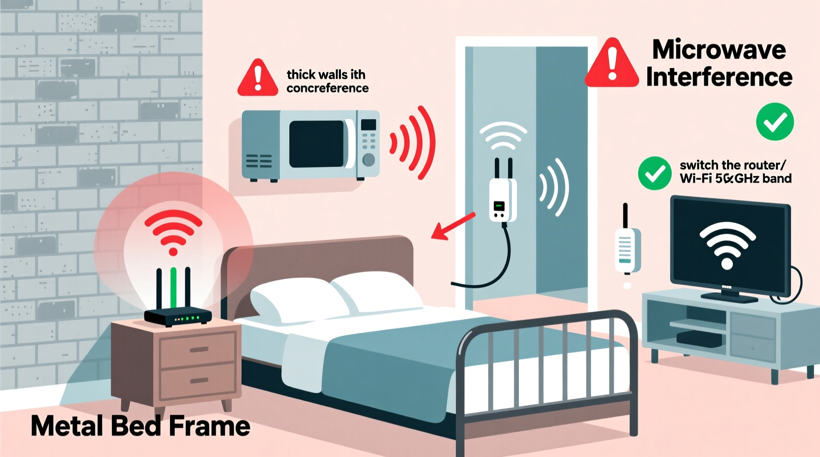 why does my wifi signal drop only in the bedroom common causes and fixers