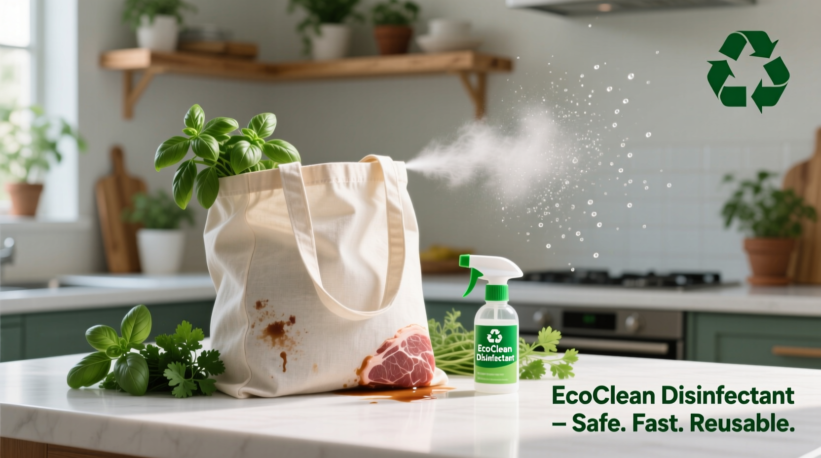 eco friendly cleaning disinfect bags after raw meat