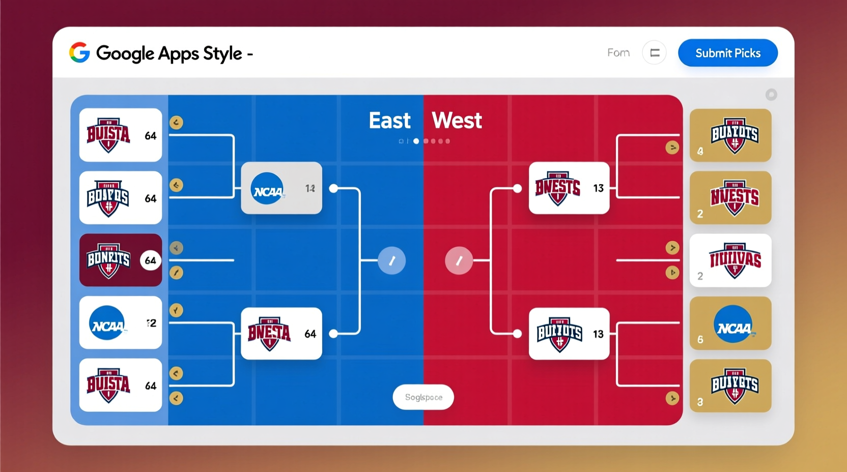 ncaa basketball pool in google apps