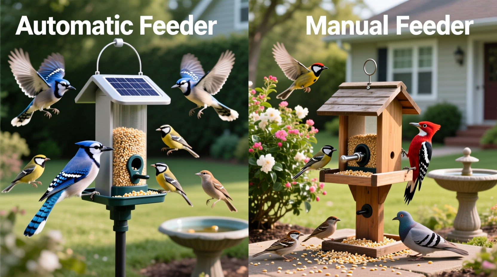 automatic bird feeder vs manual which attracts more species to your yard