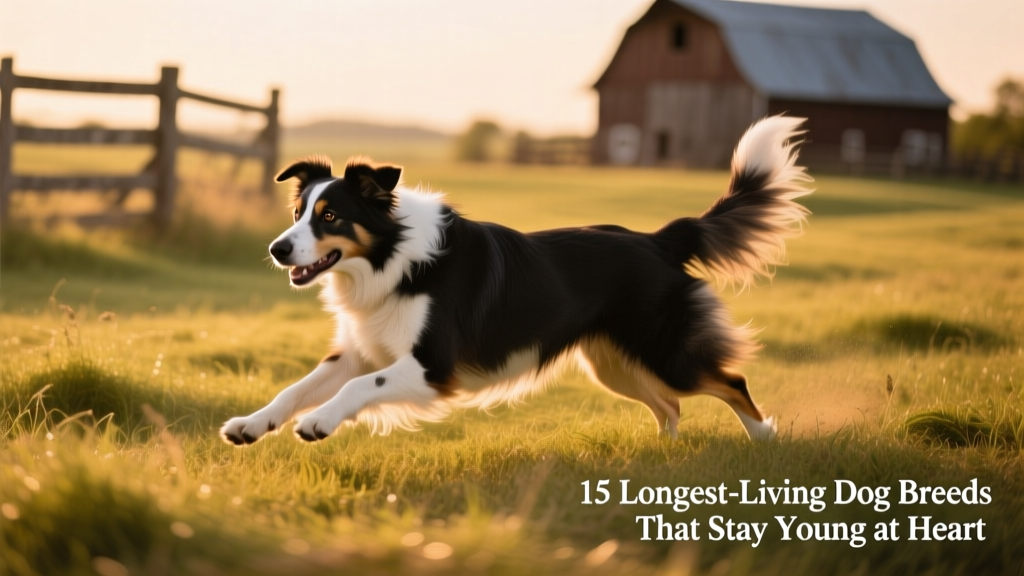 A focused Border Collie mid-herding session on a grassy farm field