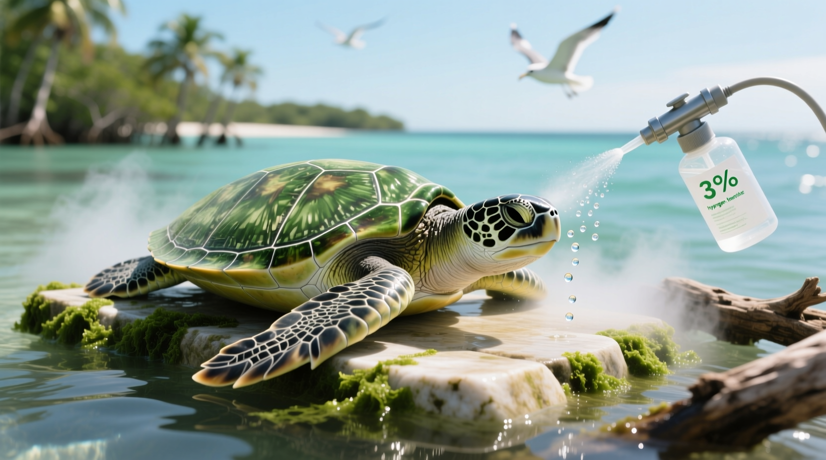 eco friendly algae removal for turtle basking platforms