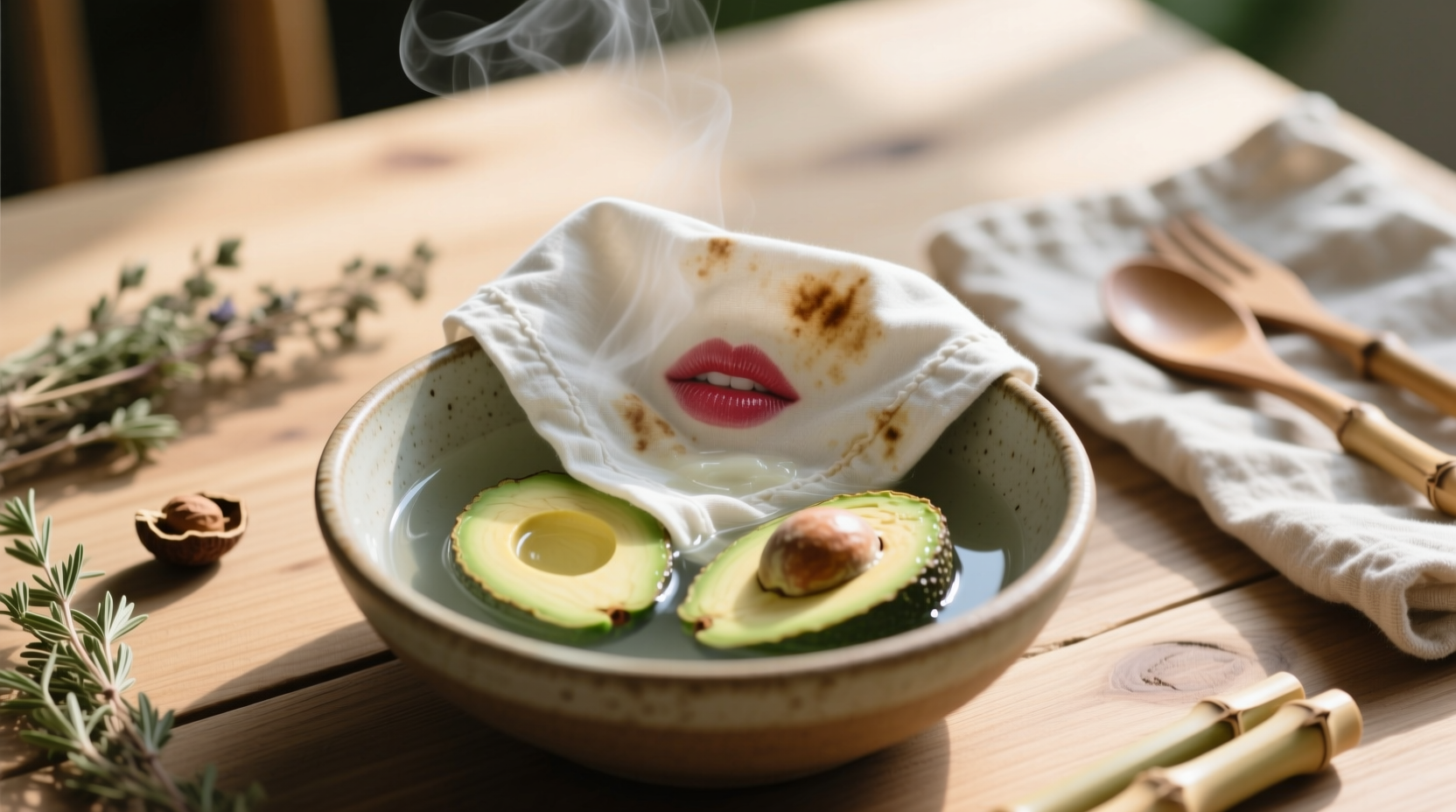 avocado pit water for lipstick stains
