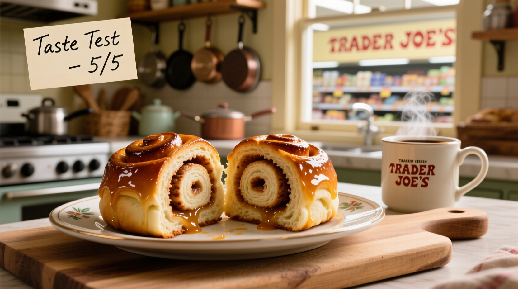 trader joes cinnamon roll review and taste test
