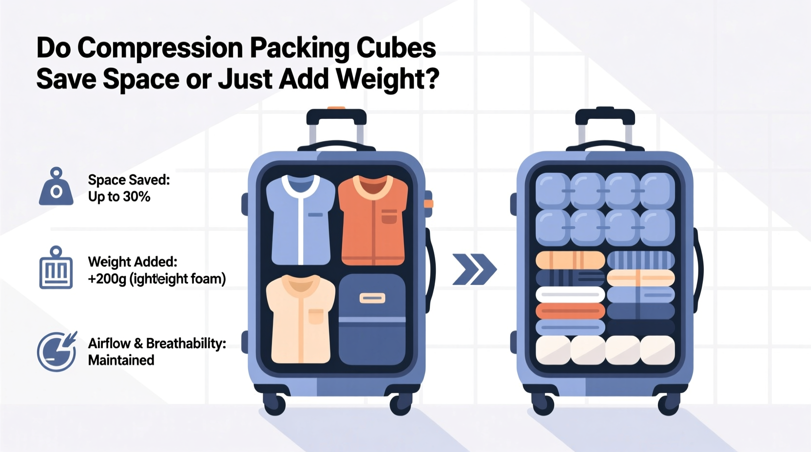 compression packing cubes do they actually save space or just add weight