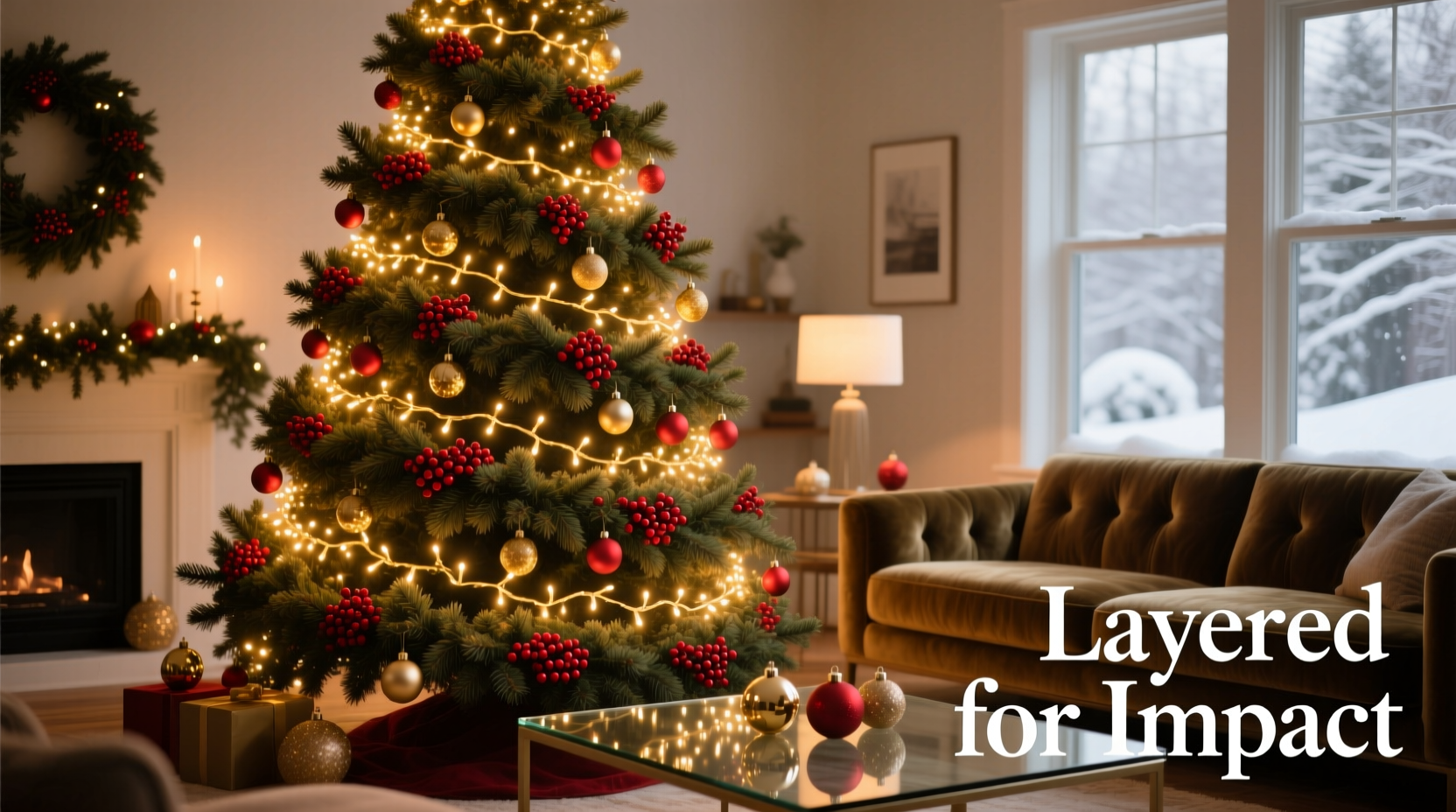 how to layer christmas lights and garland for maximum impact