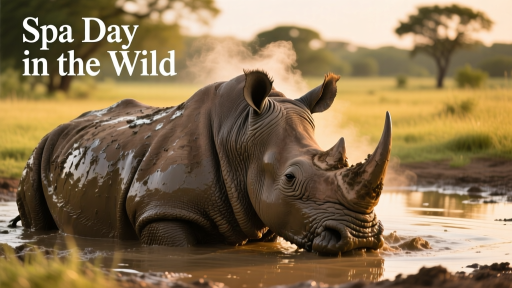 Rhinos’ Epic Mud Bath at Kansas Wildlife Park Will Make Anyone Want a Spa Day