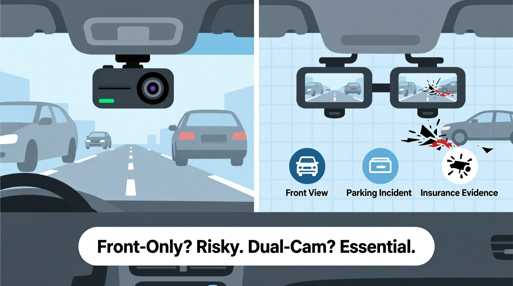 dash cam front and rear necessity or is front only enough for insurance claims