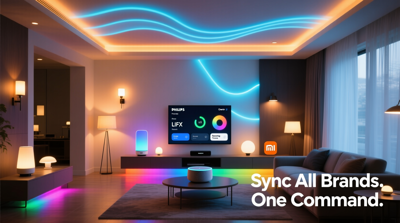 how to sync multiple brands of smart lights into one cohesive display