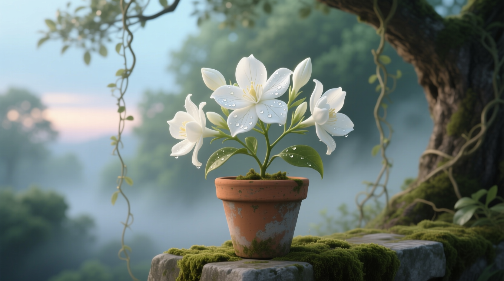 blooming jasmine plant
