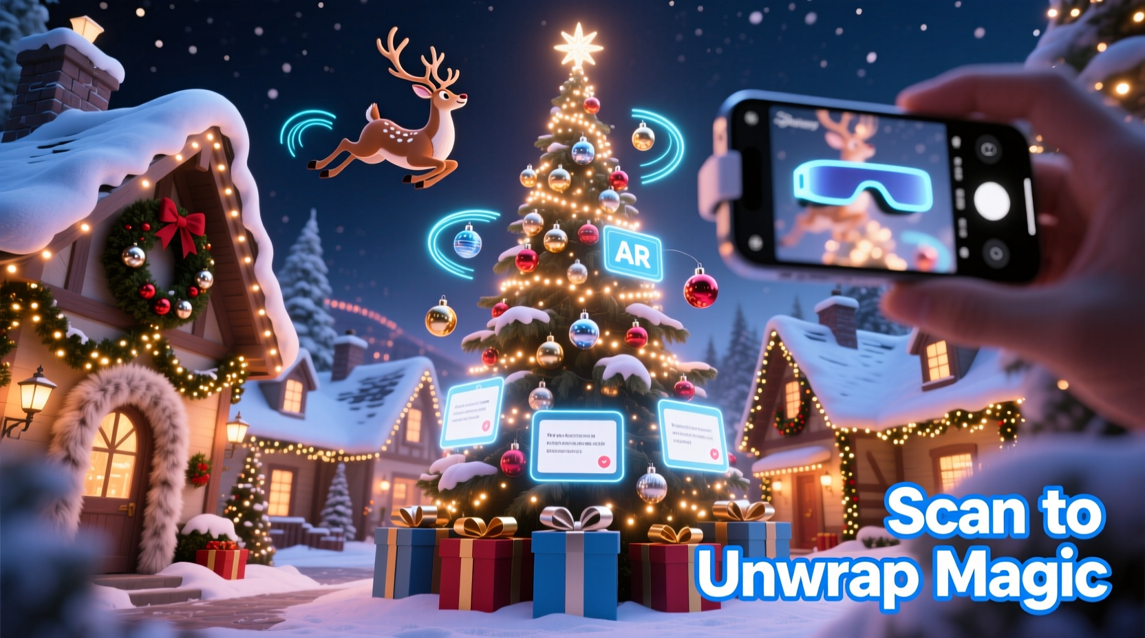 how to integrate augmented reality into physical christmas displays