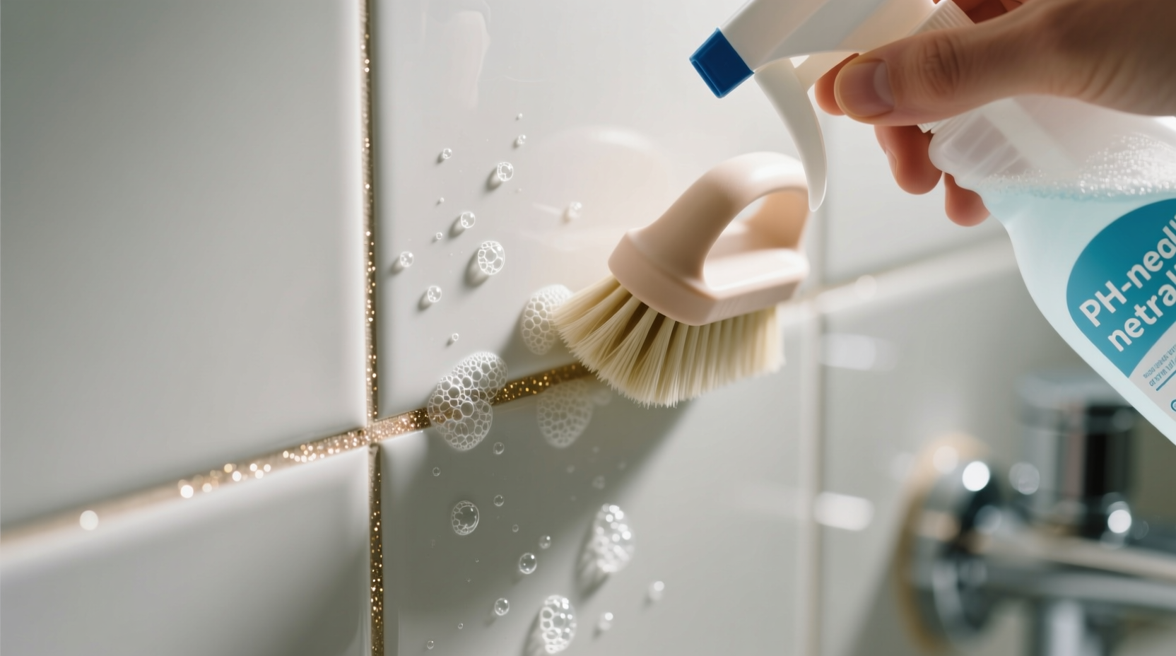 glitter fallout removal without scratching grout