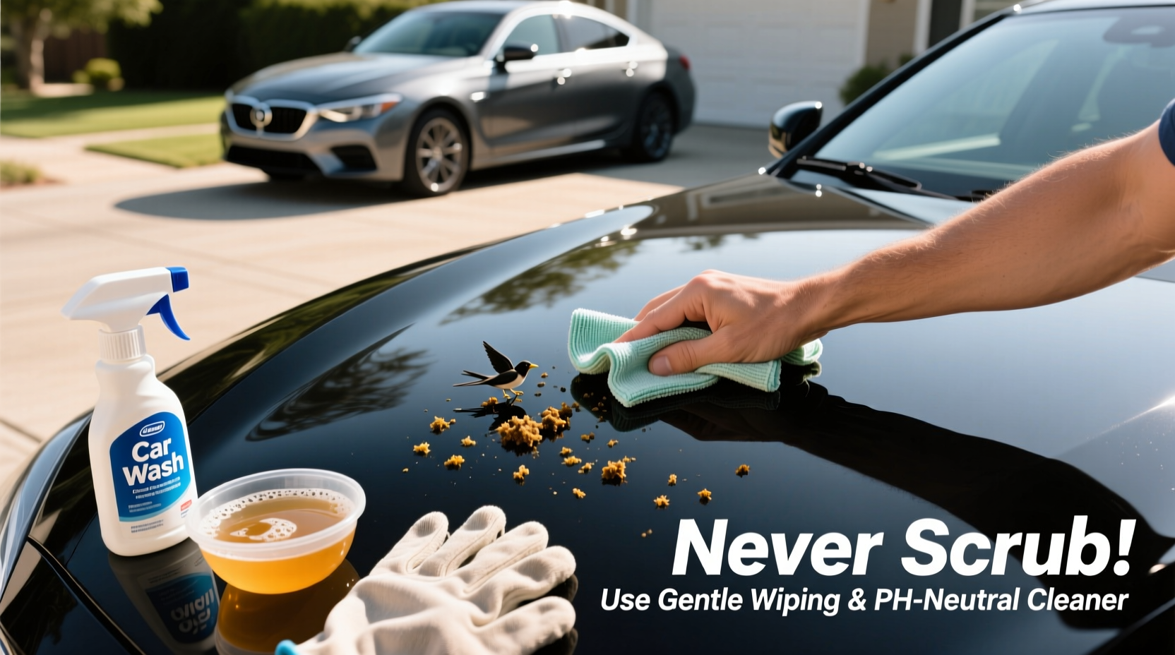 how to remove bird poop from car without damaging paint