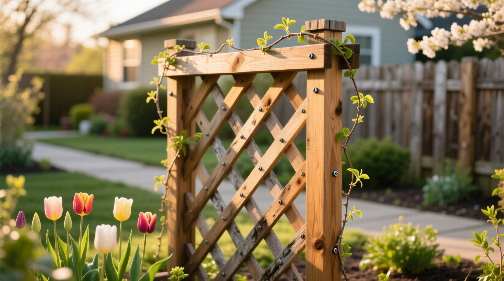 a diy garden trellis is the perfect spring project