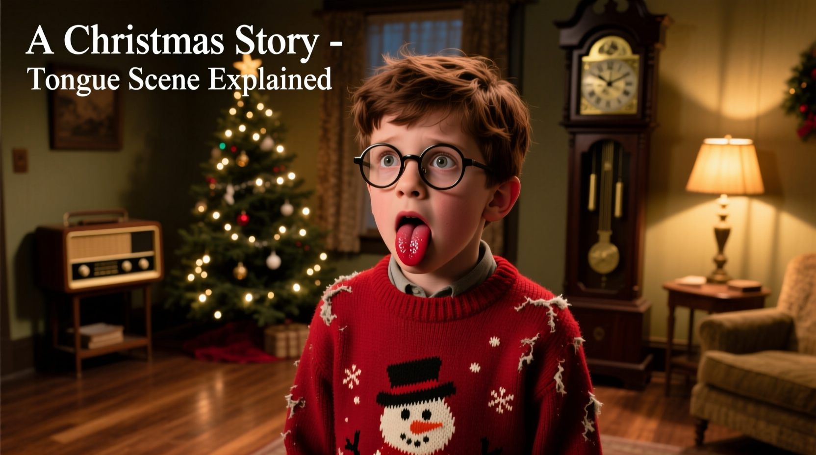 a christmas story stuck tongue