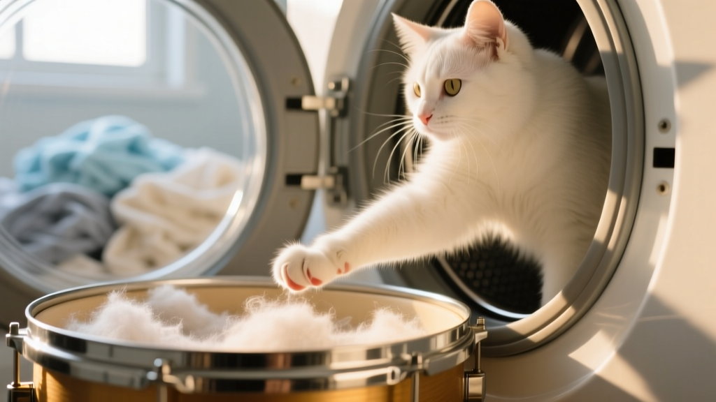 Cat Paw Reaching Into the Dryer: Warmth Seeking