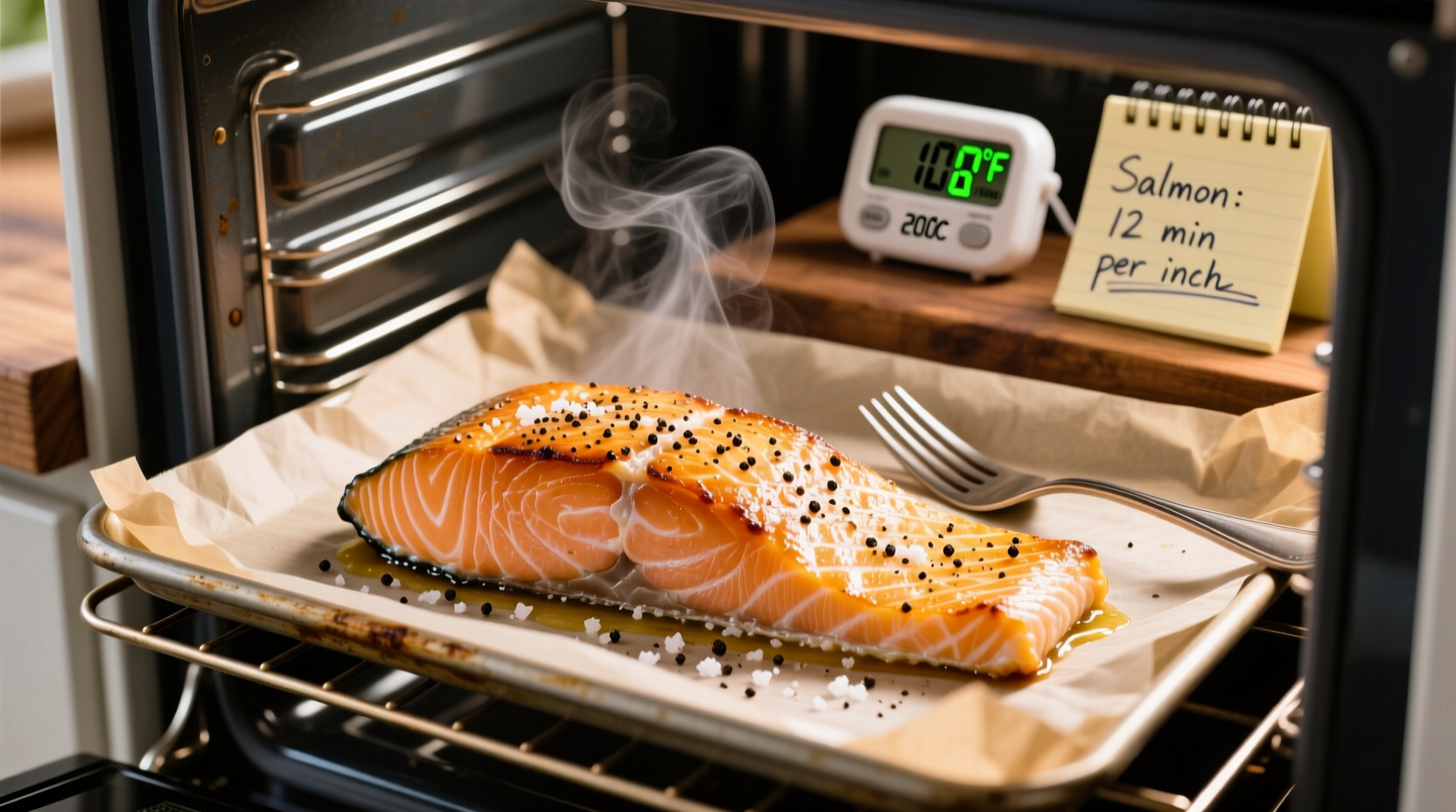 how long does salmon cook in the oven