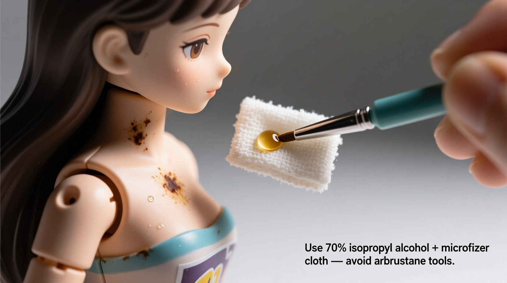 how to remove sticker residue from collectible figures without scratching paint