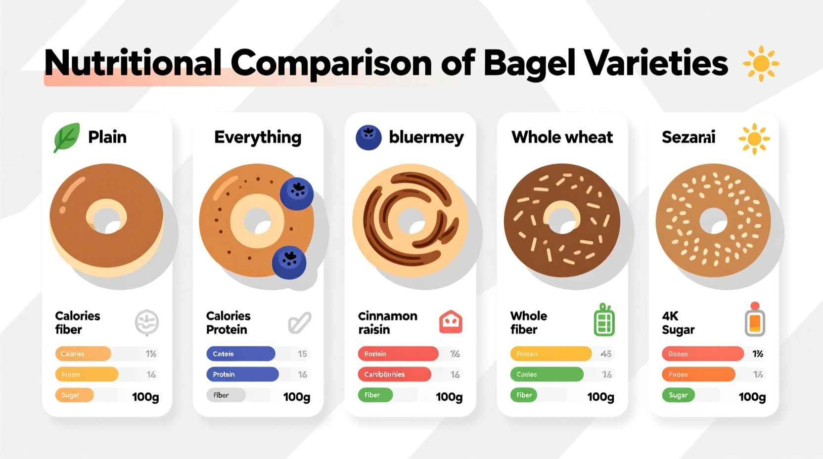 Nutritional comparison of different bagel varieties