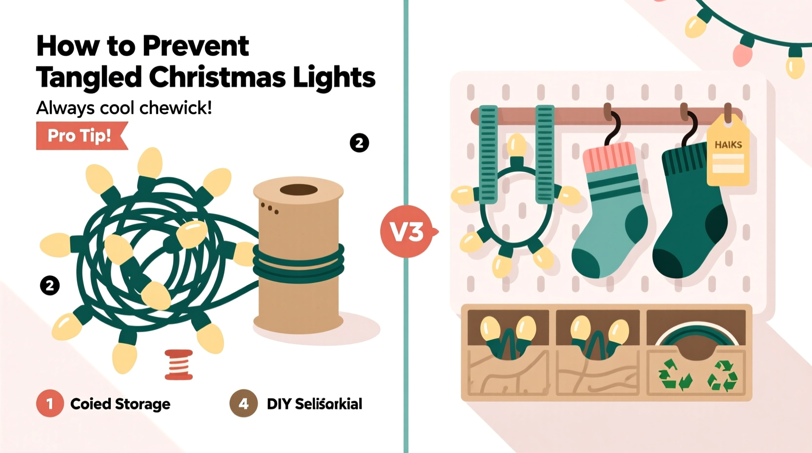how to prevent tangled christmas lights with innovative storage hacks
