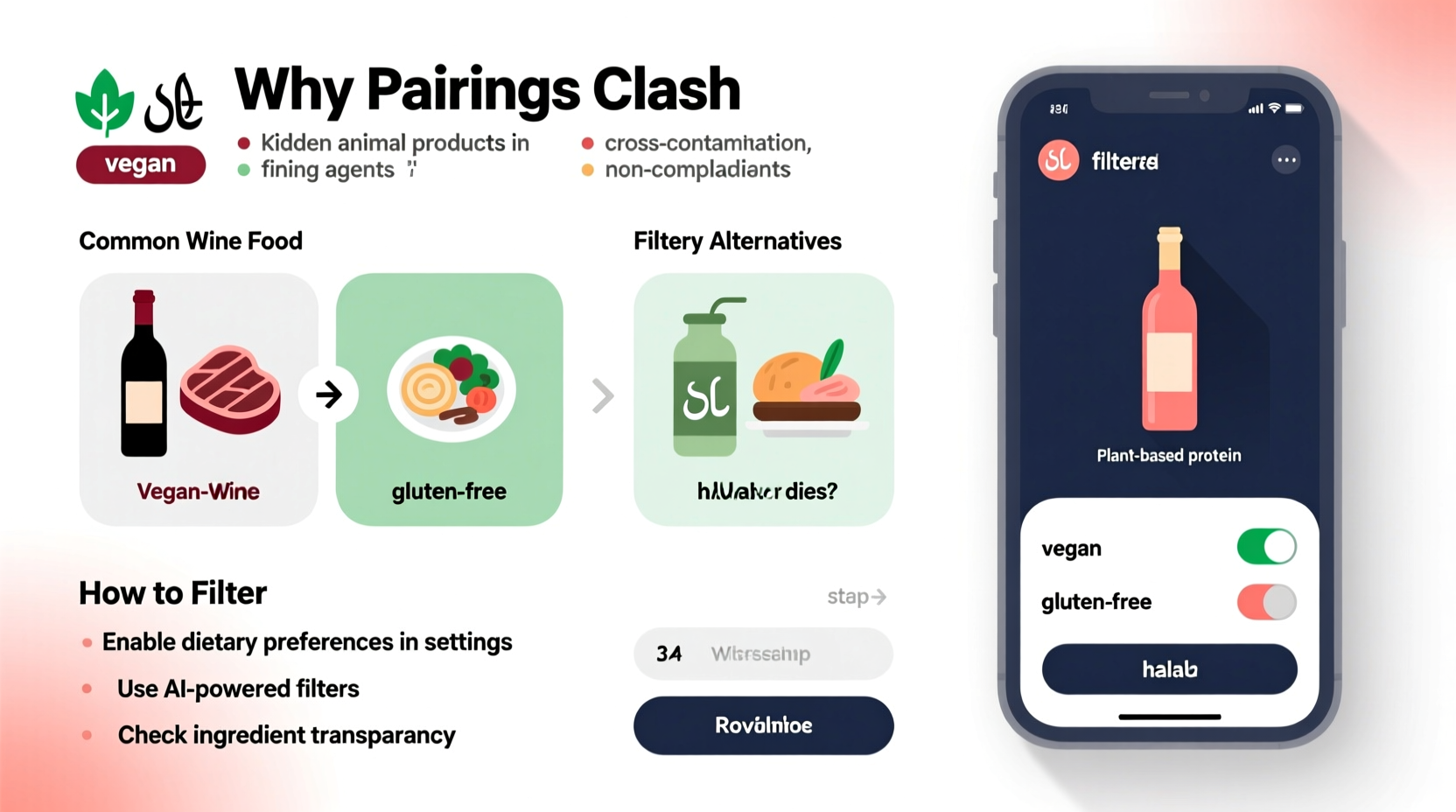 why do some wine apps recommend food pairings that clash with dietary restrictions—and how to filter