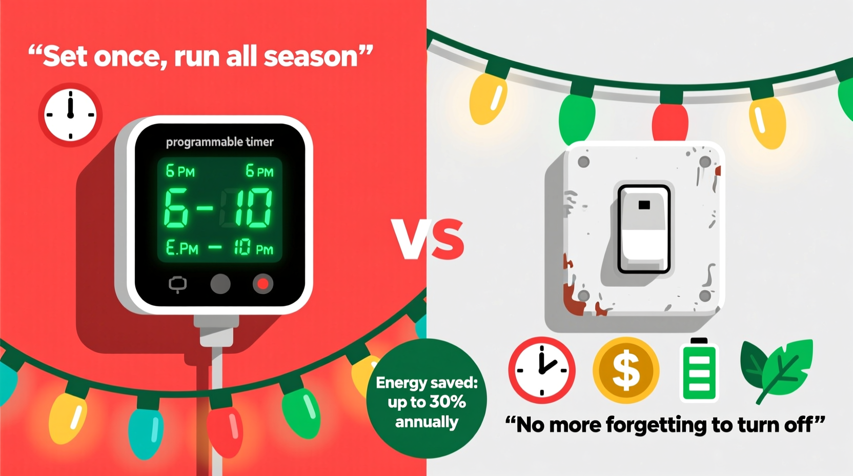 is a programmable timer better than a manual switch for christmas lights