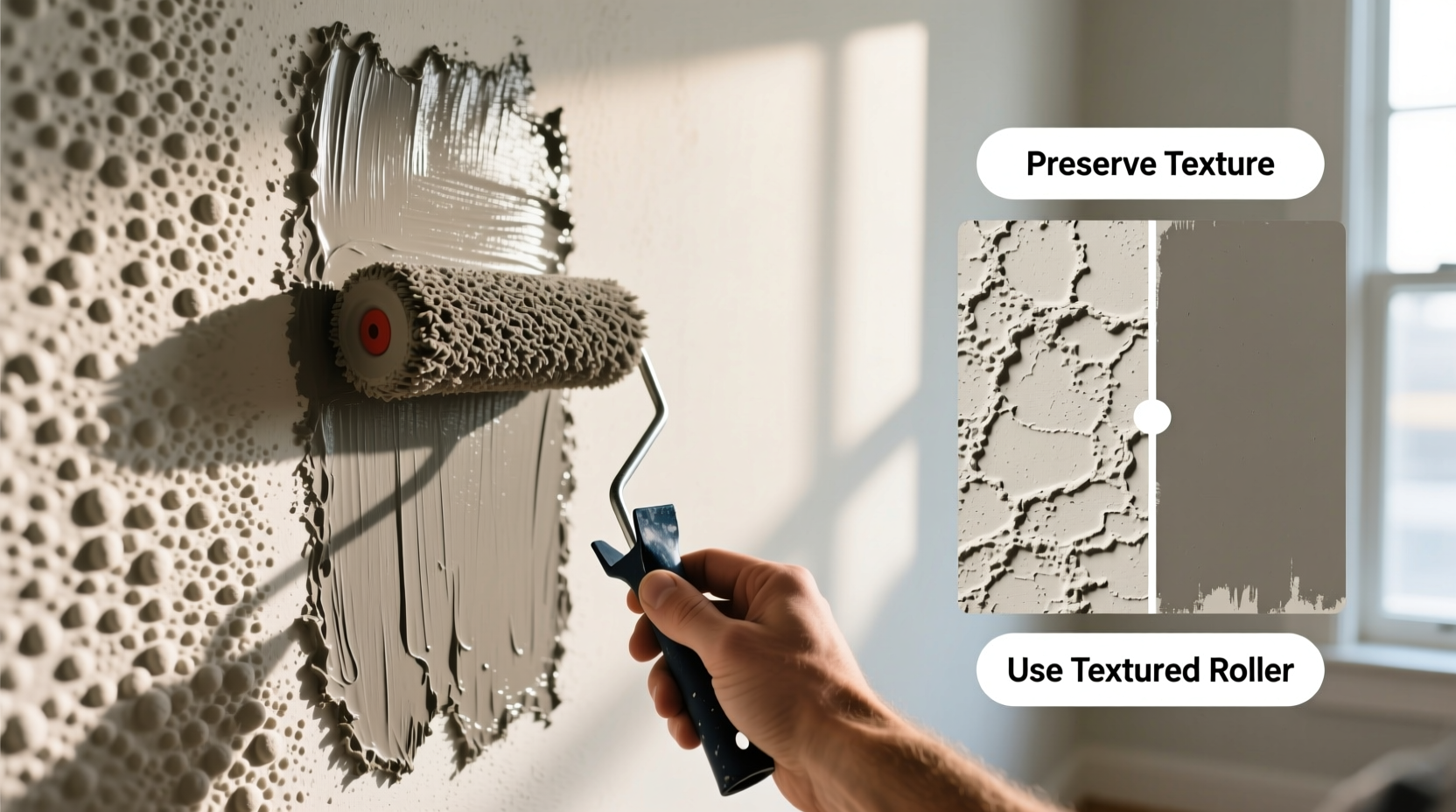 how to paint over textured walls without removing the bumpiness