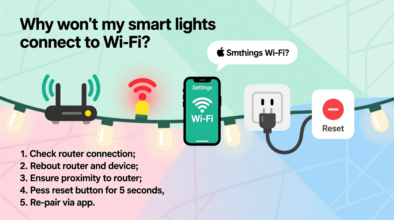 why does my smart christmas light not connect to wifi troubleshooting