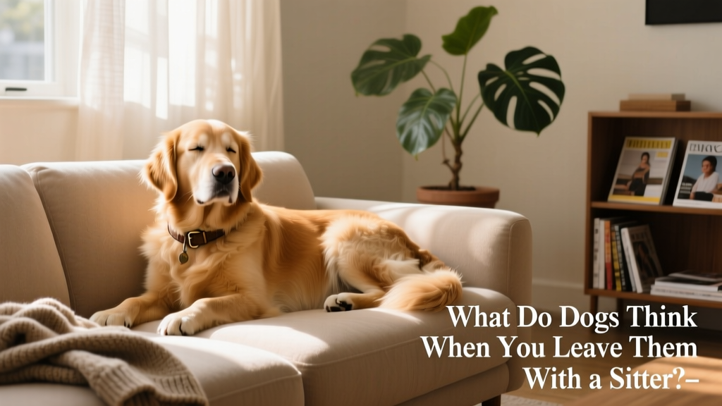 Golden Retriever relaxing comfortably on a sunlit sofa at home