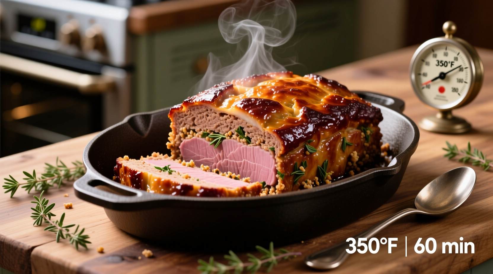 how long do you cook meatloaf at 350